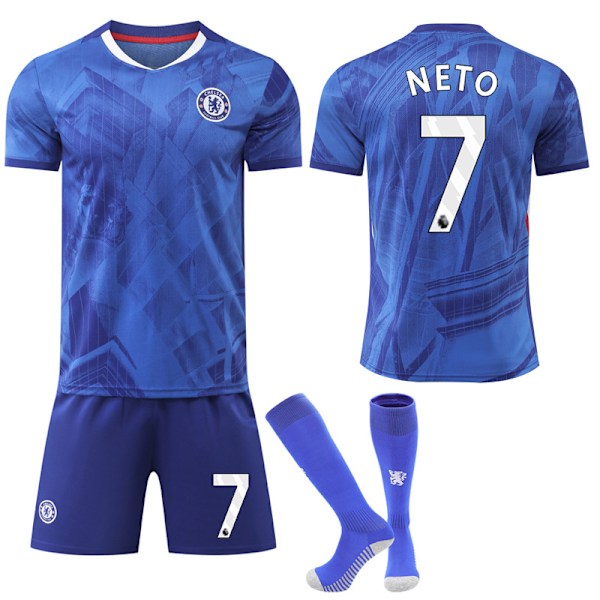25-26 Chelsea F.C. Hjemmebanetrøjer NO.7 NETO Børn Voksen Fodboldudstyr med Sokker NO.7 16