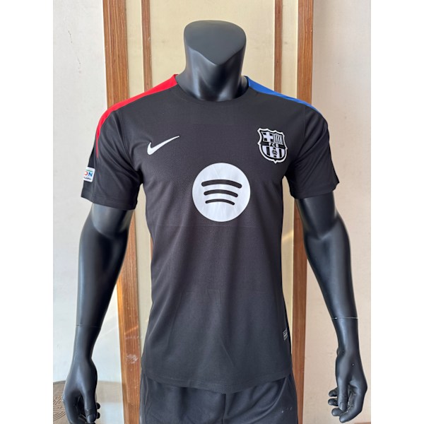 25-26 FC Barcelona Bortatröja Svart Fotbollsuniform T-shirt S-2XL Away XXL