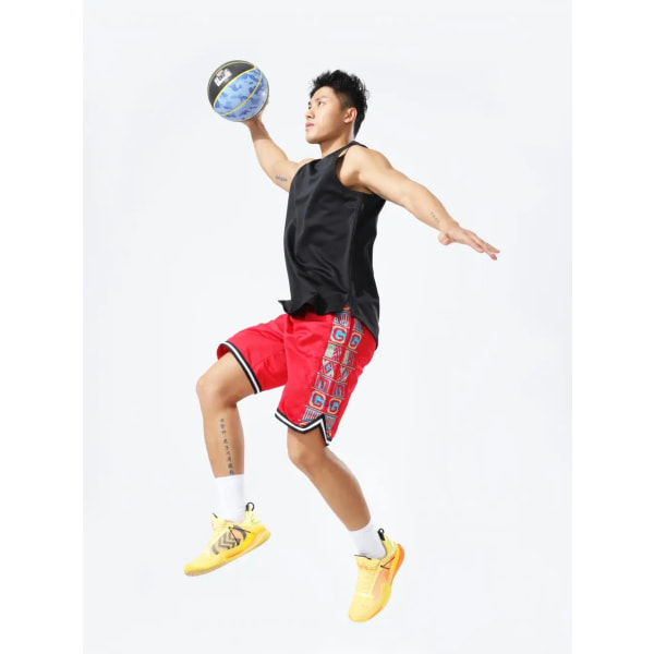 Basketshorts för män Löpningsträningsshorts Sport Gym Snabbtorkande träningshorts för män fitness Red 2XL(Height180-185)