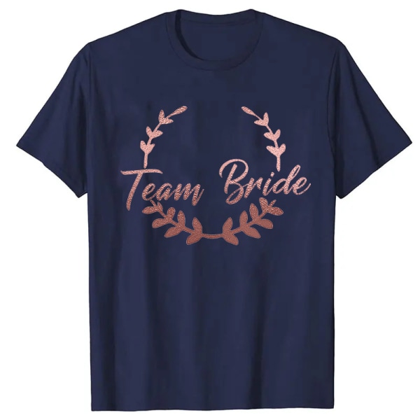 Birde Team Mønstertrykt Dame T-shirt Bryllupskostume S-3XL GH1040-Inavy M