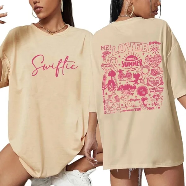 Naisten Swiftie Retro Y2K Print T-paita Naisten Kesän Muoti Huippumuodi Casual Topit Persoonallisuus T-paita Naisille 1 L