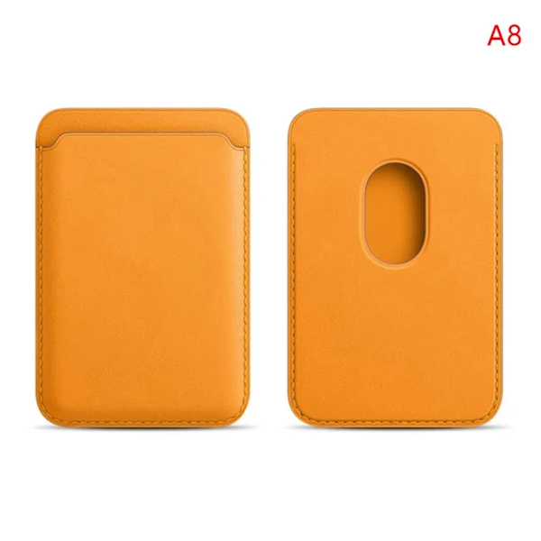 Lyx för Magsafe Magnetiskt Läder Plånboksfodral för iPhone 11 12 13 14 15 Pro Max S23 Kortfodral Telefonväska Skyddstillbehör Yellow
