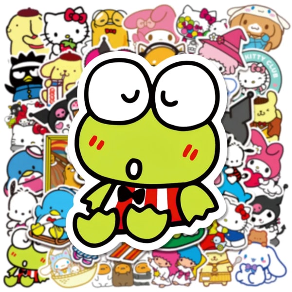 50/100 st Sanrio Cartoon Kawaii My Melody Kuromi-klistermärken för Scrapbooking Laptop resväska Vattentät klistermärke Dekal Barnleksak 100PCS Sanrio