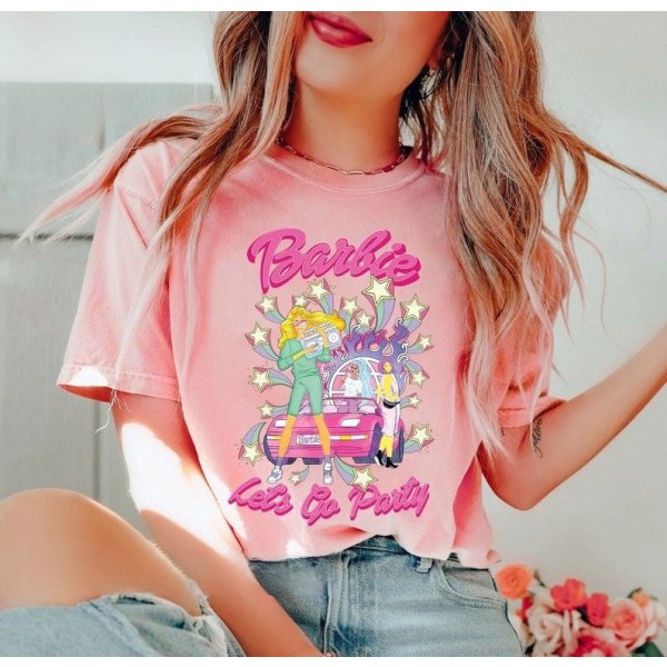 Barbie Printed T-paita Naisten Summer Top T-paita GH1014-G S