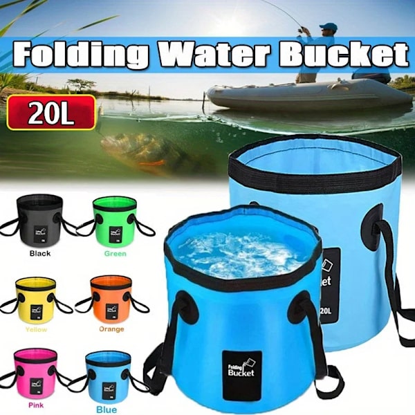 20L Bärbar Hopvikbar Vattenhink Fiske Hink Fällbar Vattenbehållare för Resor Camping Vandring Fiske Tvätt Yellow-20L