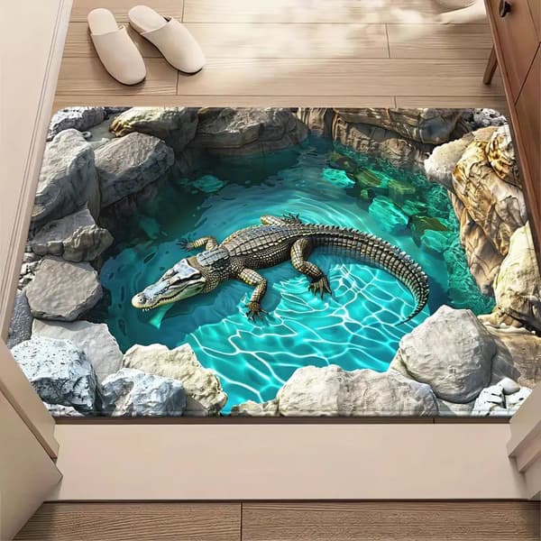 3D Dørmåtte – Optisk Illusion, Skridsikker, Mikrofiber, Maskinvask 60*90cm