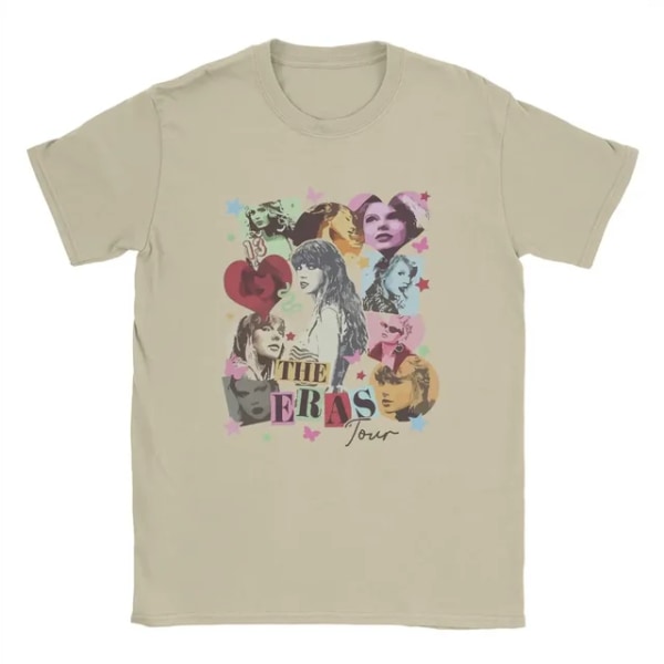 Taylor Concert T-Shirts Swifts Unisex the eras turnésångare Awesome Cotton Tee Shirt Khaki L