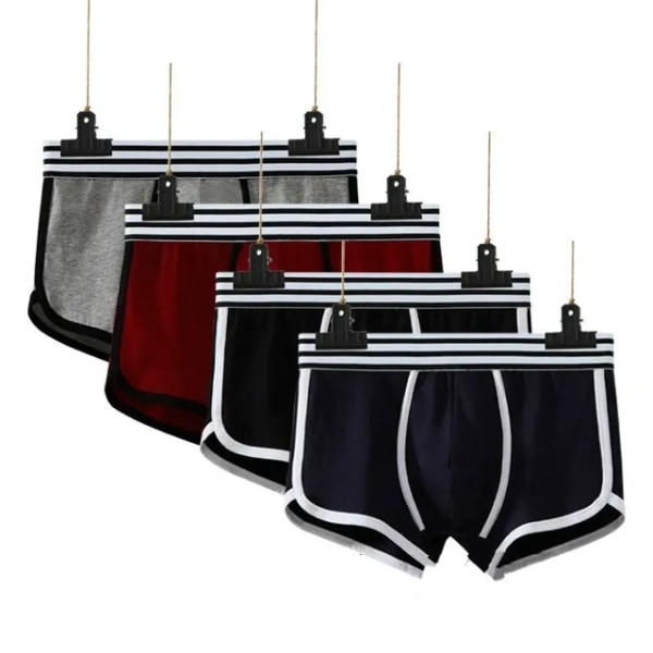 4 Stk Herre Bomuld Undertøj Boxers Trusser Underbukser 4 Color L 55-65kg