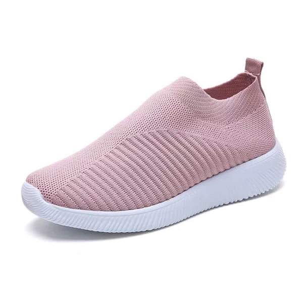 Skor Mode Sneakers Kvinnor Promenader Kvinnor Casual Platta Sneakers Sock Chunky Sneakers Slip On Shoes Kvinna Mujer Pink 38