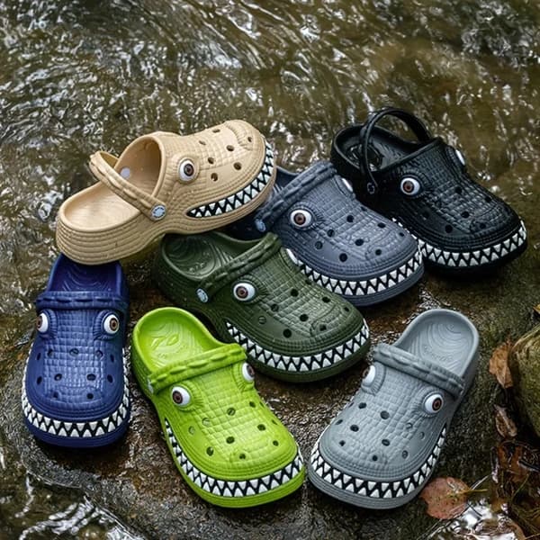 Home Slipper träskor Krokodil herr Sandaler Söta Kawaii Moln Sommar Flip Flops Strandtofflor Dam Hemmaskor Platta Kvinnor blue 32-33