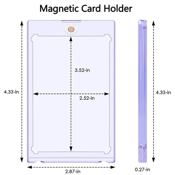 35PT 10 st Magnetiska korthållare Leksak Akryl Baseball Sports Star Trading Card Sleeve Clear Playing Kids Gift 2,87 x 4,33 tum 10PCS(No Card)