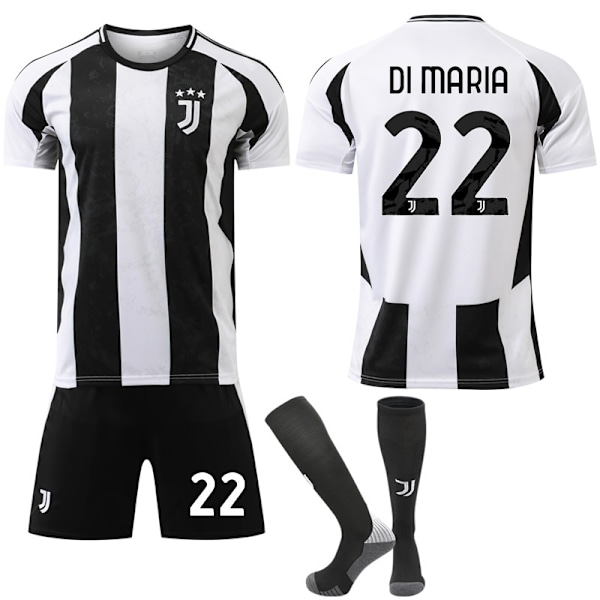 Juventus F.C. Hjemmefotballtrøyer for Barn og Voksne - Størrelser 24-25 NO.22 DI MARIA 26