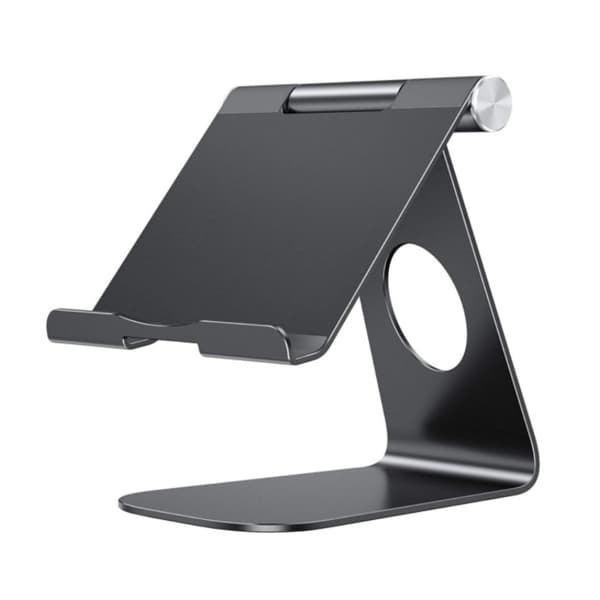Aluminium tabletetui, justerbart og holdbart tabletetui, skrivebordsstativ kompatibelt med iPad 10.9/10.2, iPad Pro 13/12.9/11 Silver