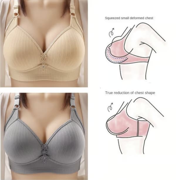 Plus Size BH Uden Stålrem Tynd BH Push Up Løft Bralette Toppe silver 36/80BC