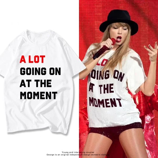 Sommarmode T-shirt med print för fans Presentkläder Damtröja Taylor T-shirt Vintage kvinnlig snabbärmad t-shirt L3036-1 M