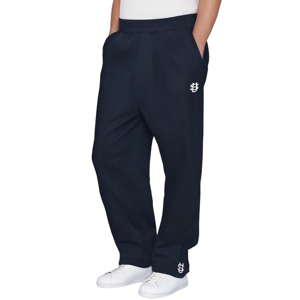 Enfärgade Loungebyxor för Män med Elastisk Komfortmidja och Slitstarkt Polyester Material Black XL