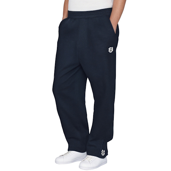 Ensfarvede Herre Lounge Bukser Elastisk Komfort Talje Holdbart Polyester Komponent Dage Deep Grey M