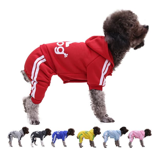 Adidog Bomullsvalpeklær Liten Medium Hettegenser Genser Kjæledyr Vest Klær Light Blue XL