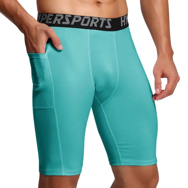 Compression Shorts Mænd Sommer Sportstøj Træningstights Gym Fitness Leggings Korte Bukser Sport Underdele Løbeshorts Mænd Green M(40-60kg)