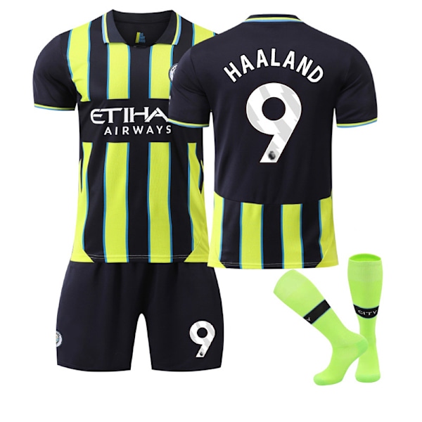 2024-2025 Manchester City Away Children's Football Shirt Set No.9 Haaland 20