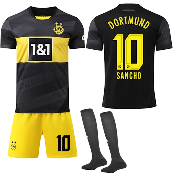 24-25 Borussia Dortmund Borta Hornet Fotbollströjor Barn Vuxen Fotbollsutrustning S-2XL NO.10 SANCHO 26