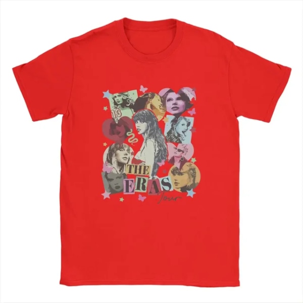 Taylor Concert T-Shirts Swifts Unisex the eras tour-sangerinde Awesome Cotton Tee Shirt Red M