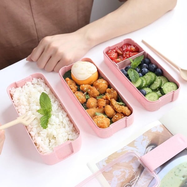 Lunchboks, Bentoboks, BPA-fri, 900ML Pink 900ML