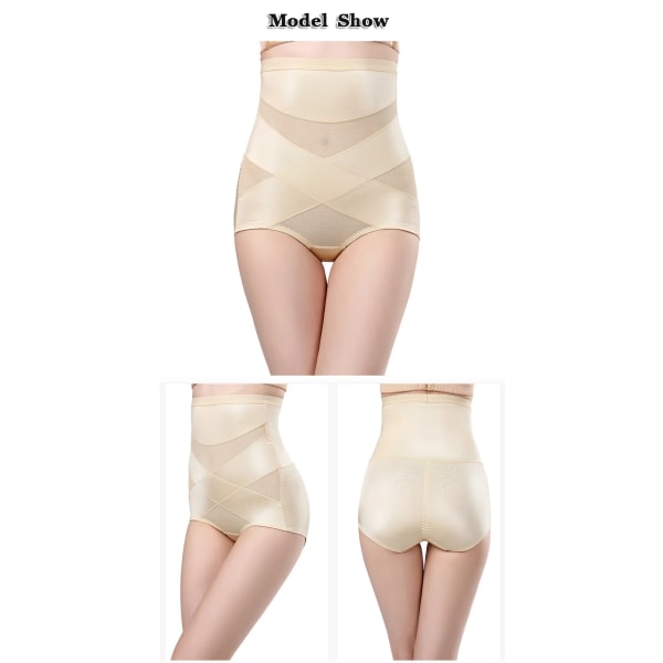 Kvinnor Sexiga Cross Body Shaper Trosor med hög midja Plus Size Magkontroll Shaperwear Kvinnliga Butt Lifter Trosor Slimmande underkläder Skin XL