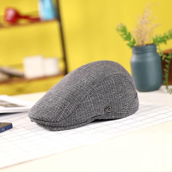 Tyylikäs vanhan miehen hattu modernissa muotoilussa Monivärinen Grey L（58-60cm）