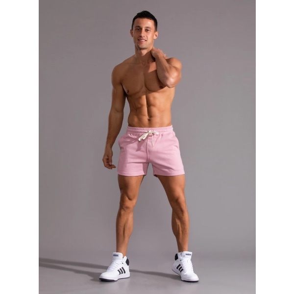 Kesäjuoksu Urheilushortsit Miesten Quick Dry Gym Lenkkeilyshortsit Beach Pocket Kehonrakennus Fitness Shortsit Miesten merkin kuntosalivaatteet Pink XL