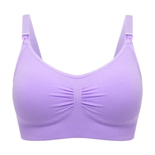 Plus Size Amnings-BH Andas Kvinnor Amning Underkläder Sömlös Gravid BH Push Up Light Purple M