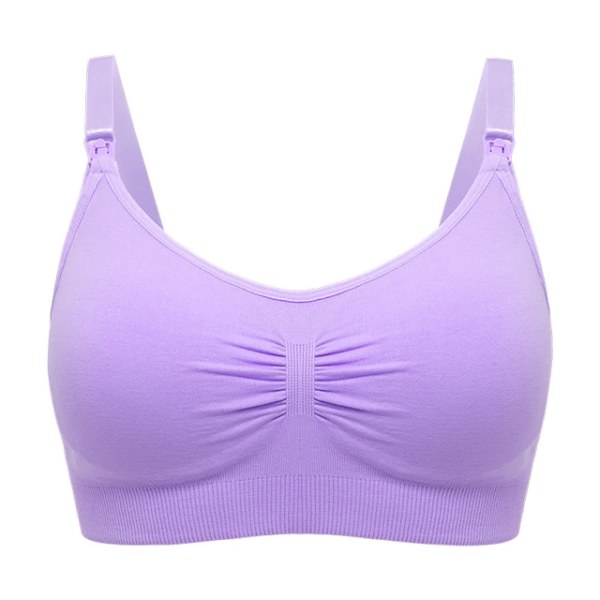 Plus Size Amnings-BH Andas Kvinnor Amning Underkläder Sömlös Gravid BH Push Up Light Purple XL