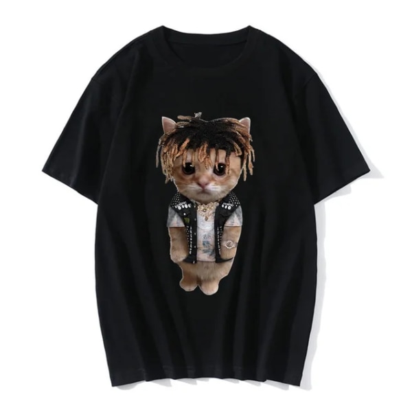 Hauska El Gato Meme Surullinen Itkevä Kissa Munchkin Kitty Print Naisten Casual T-paita Kesä Harajuku T-paidat Casual vaatteet Vaatteet 20002 4XL