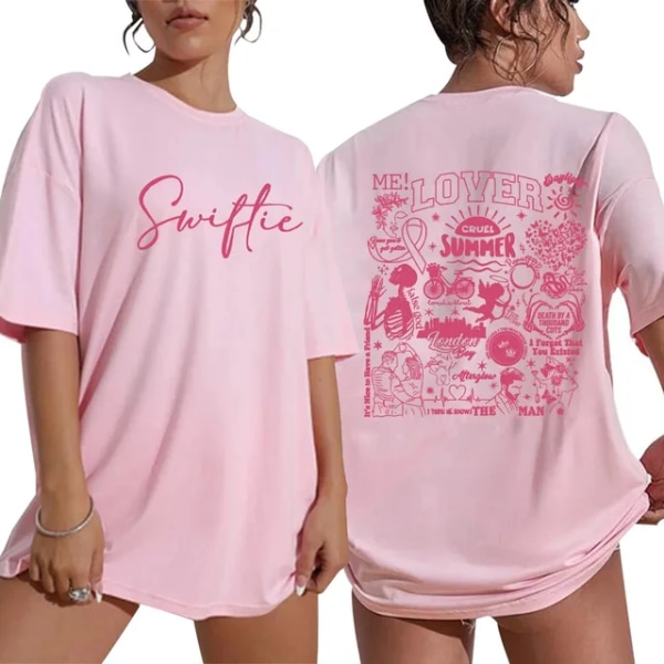 Women Swiftie Retro Y2K Print T-Shirt - Dame Sommer Fashion Top Casual Top Personlighed T-Shirt til Kvinder 4 XXL