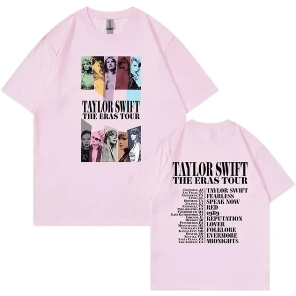 Unisex T-paita Taylor Swift printed lyhythihainen faneille lahja Pink XXL