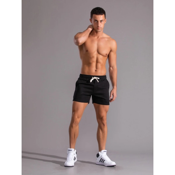 Kesäjuoksu Urheilushortsit Miesten Quick Dry Gym Lenkkeilyshortsit Beach Pocket Kehonrakennus Fitness Shortsit Miesten merkin kuntosalivaatteet black 4XL