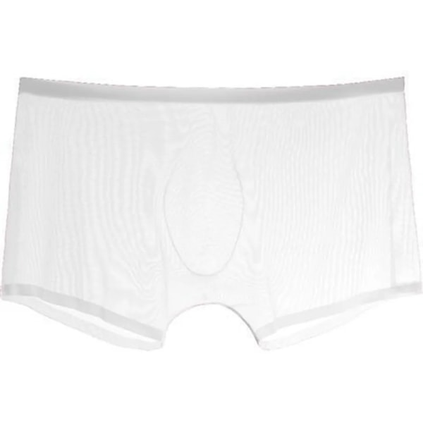 Genomskinliga boxershorts för män genomskinlig manliga kalsonger Sexiga trosor med låg midja Underkläder Intimates White L