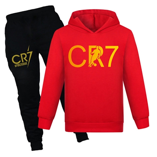 CR7 Ronaldo Barn Gutt Casual Treningsdress Fotball Genser Antrekk 100-170 Red 170 for 15-16Y