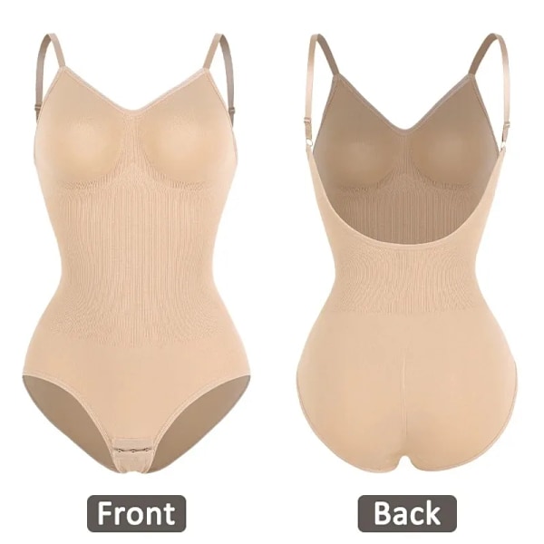 Dame Rygfri Bodystockings Sømløs Shapewear G-streng Butt Lifter Body Shaper Slankende Camisole Toppe Mavekontrol Korset Briefs Nude S