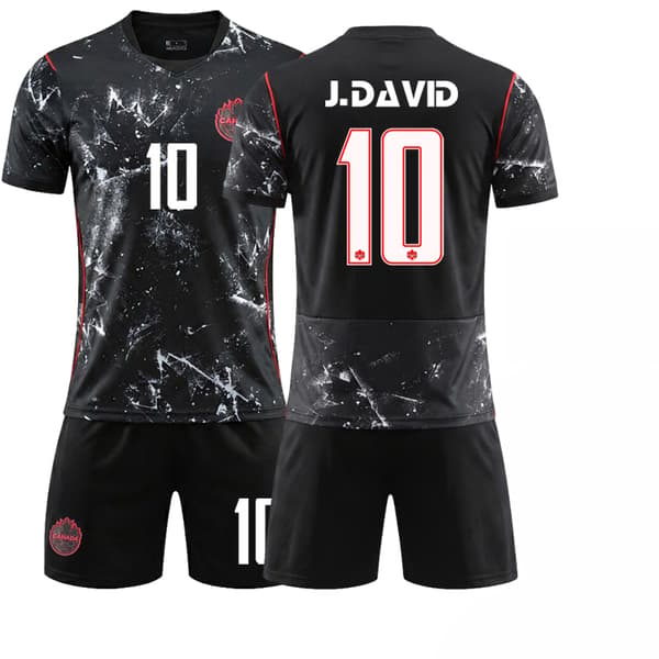 2026 Canada Udebane NO.10 J.DAVID 2-delt T-shirt sæt Børnefodboldtrøje 10 16