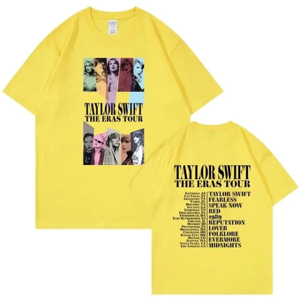 Unisex T-paita Taylor Swift printed lyhythihainen faneille lahja Yellow XXL