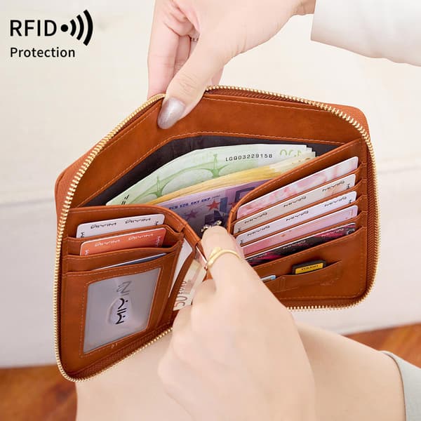 RFID-suojattu matkalompakko ja järjestelijä red