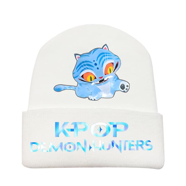 KPOP Demon Hunter Tjock Varm Öronvärmare Hatt Herr Vinter Ridning Stickad Hatt 2 Dark Blue