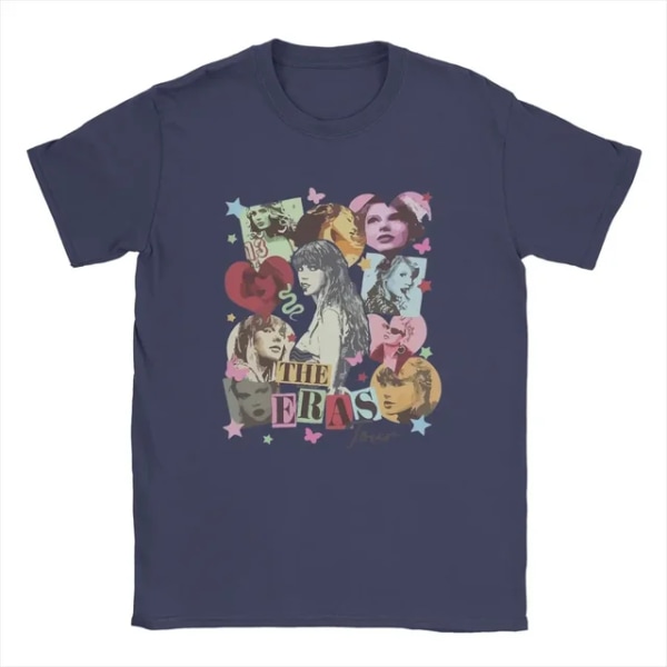 Taylor Concert T-Shirts Swifts Unisex the eras tour-sangerinde Awesome Cotton Tee Shirt Navy Blue M