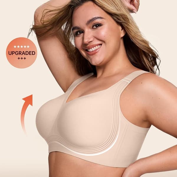 Hverdags trådløs Jelly-BH, full dekning, S-5XL Deep Grey S