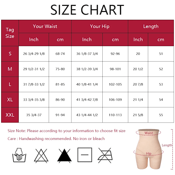 Højtaljede Butt Lifter Slankende Undertøj Body Shaper Kvinder Shapewear Mavekontrol Trusser Lår Slankere Sikkerhedsshorts Nude M