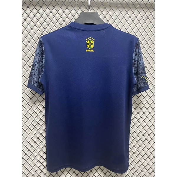 Sæson 2425 Brasilien Special Edition Sweater Thai Version Kortærmet Fodboldtrøje Hurtigtørrende Åndbar Sportsbeklædning Dark Blue S