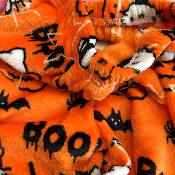 Cartoon HelloKitty flanellipöksyt naisille Halloween-lahja Halloween Orange XXL