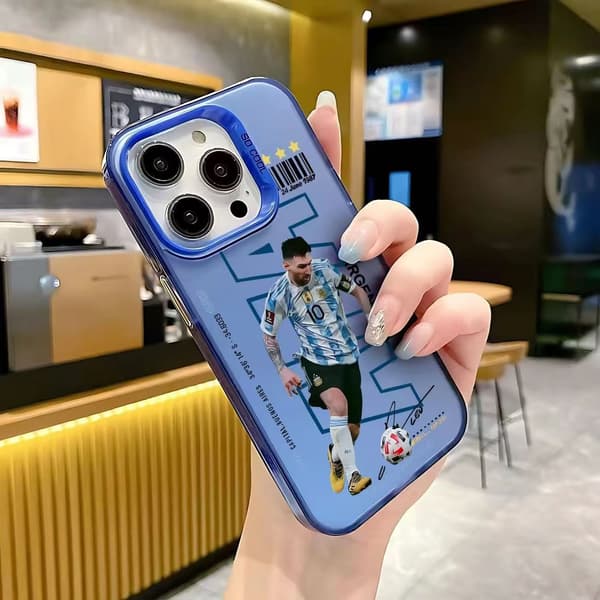 IPHONE 17 Air Pro Pro max Deksel MESSI Mønster Hvit Blå White iphone 17 pro max