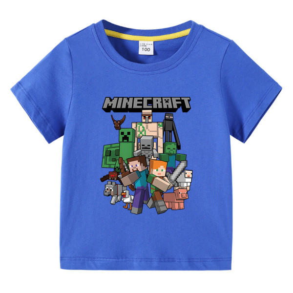 Sommar T-shirt för barn med Minecraft printed 100-150 navy 140cm